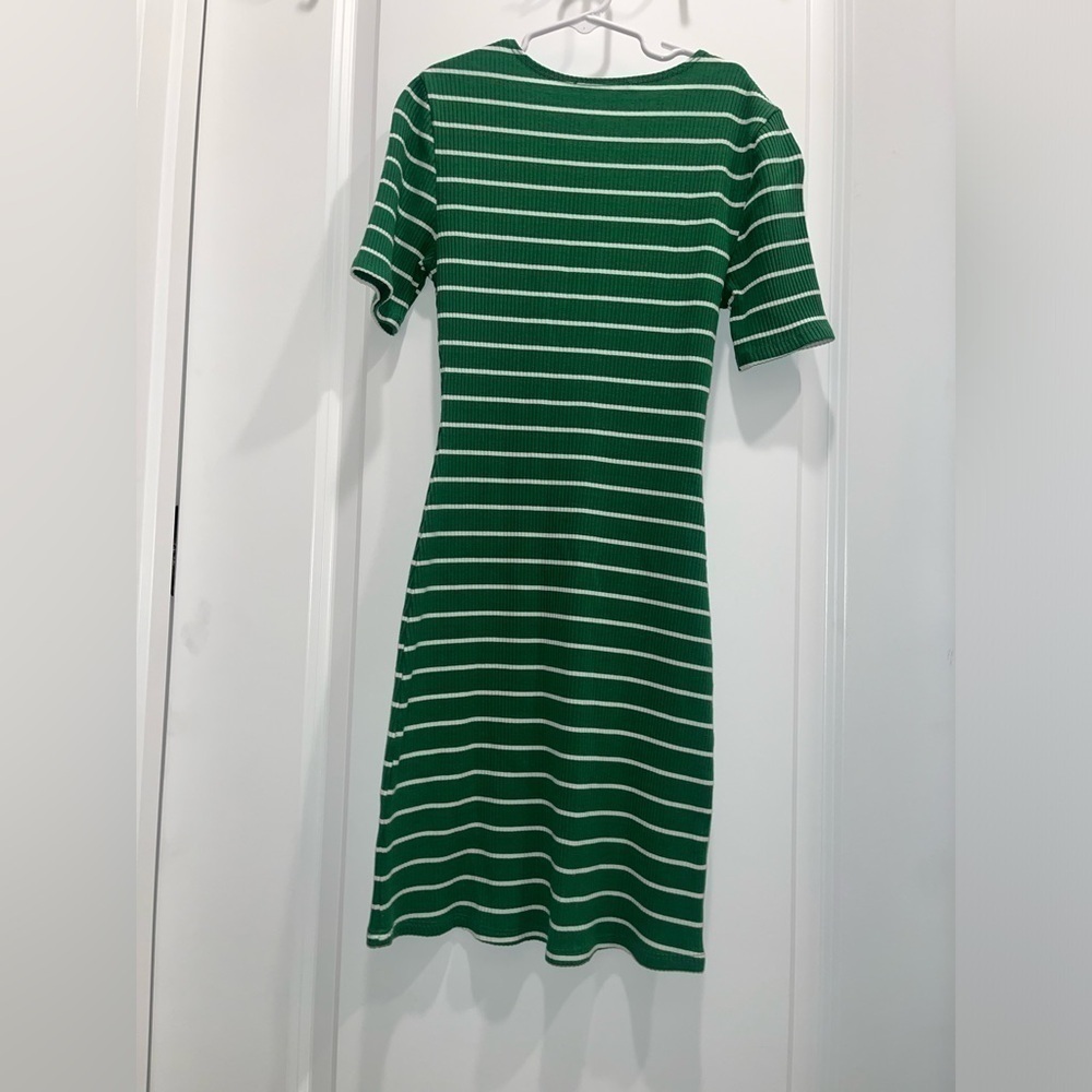 Reformation Kendy knit women’s green and white striped dress - Picture 2 of 4